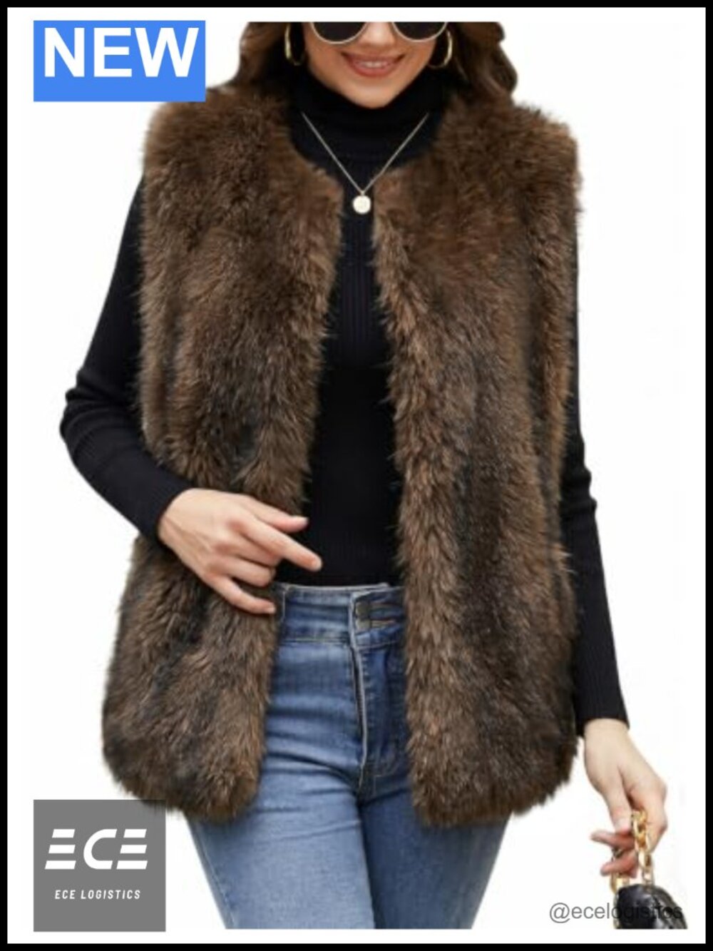 Faux Fur Vest Women Winter Cropped Fuzzy Sleeveless Jacket Warm Fall Layer